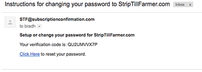 Verification Code email