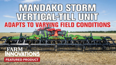 Mandako Storm Vertical-Till Unit Adapts to Varying Field Conditions